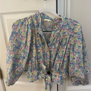 LoveShackFancy Multicolor Floral Blouse